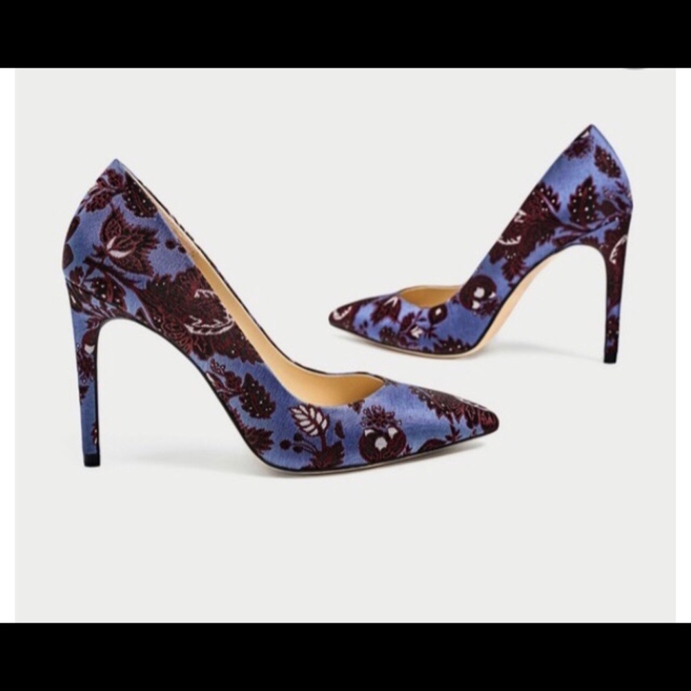 Zara Jacquard Heel Shoes